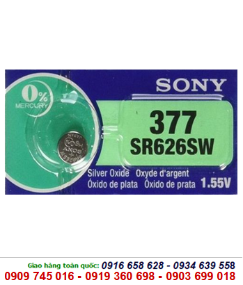 Pin đồng hồ Sony SR626SW-377 silver oxide 1.55V chính hãng Sony Nhật